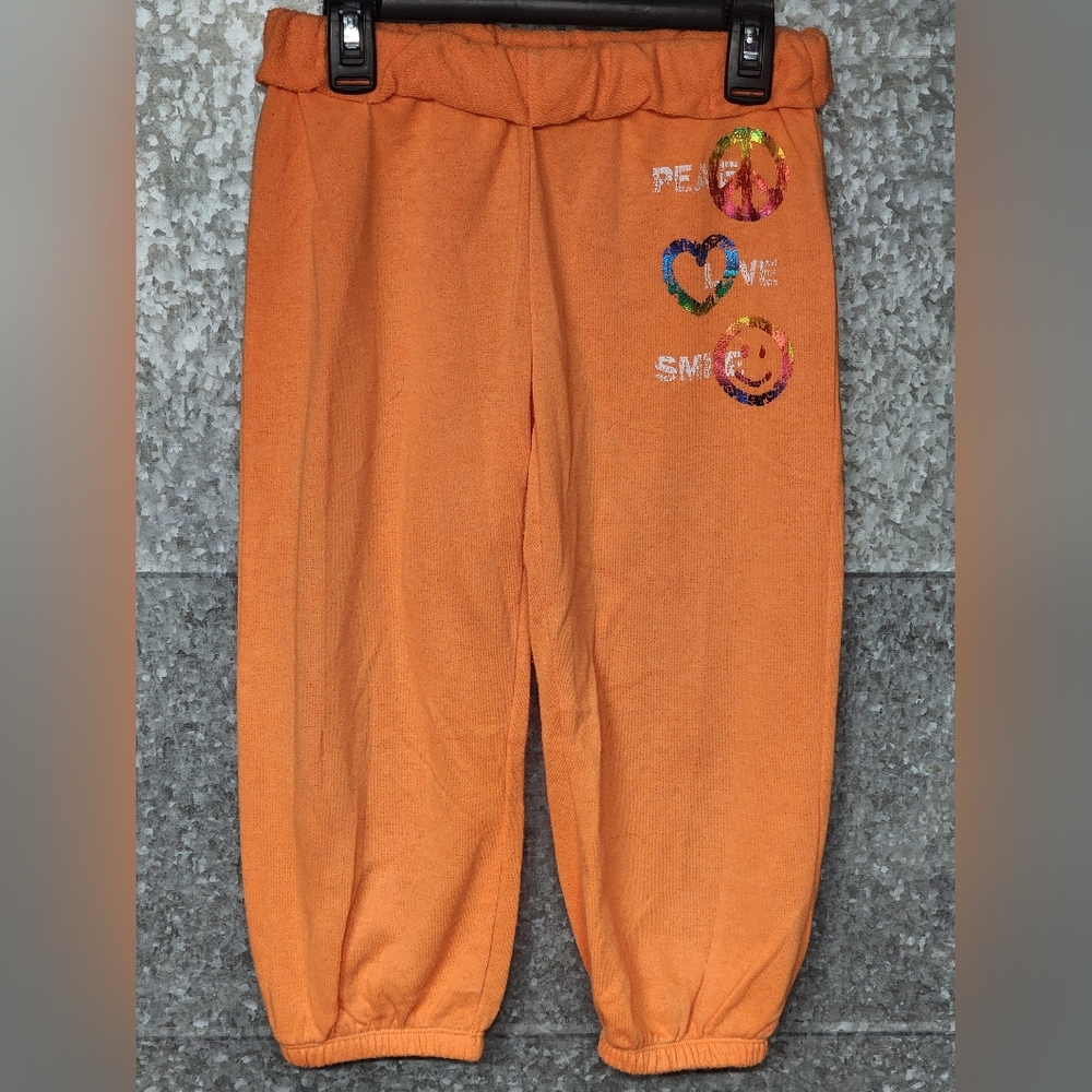 Derek Heart Orange ✌️ ❤️ 😃 Capri Sweats Girls M 10